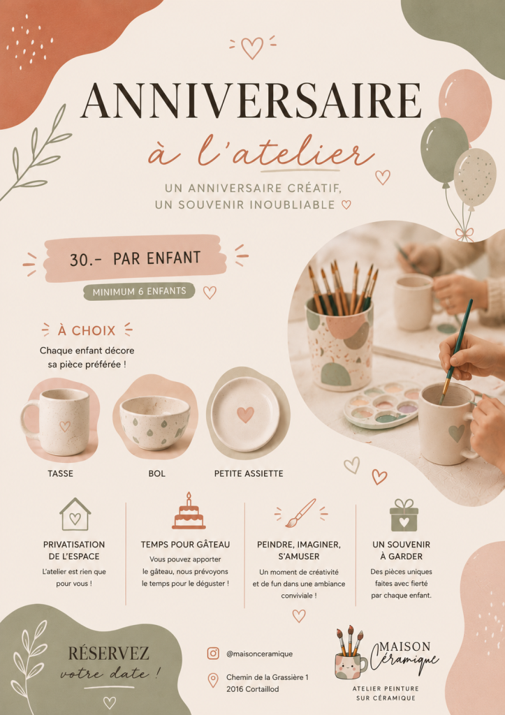 Votre anniversaire chez Maison Céramique