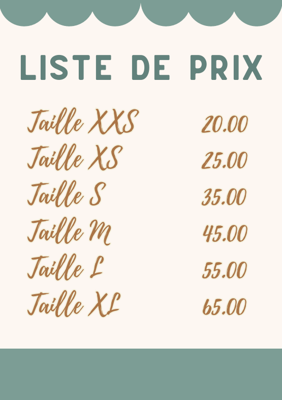 liste de prix Maison Céramique